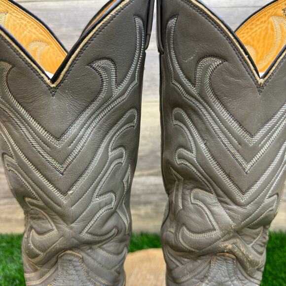 Tony Lama Men - Size 7.5D - Vintage Gray Lizard Cowboy Boots Style 8117 main image 6